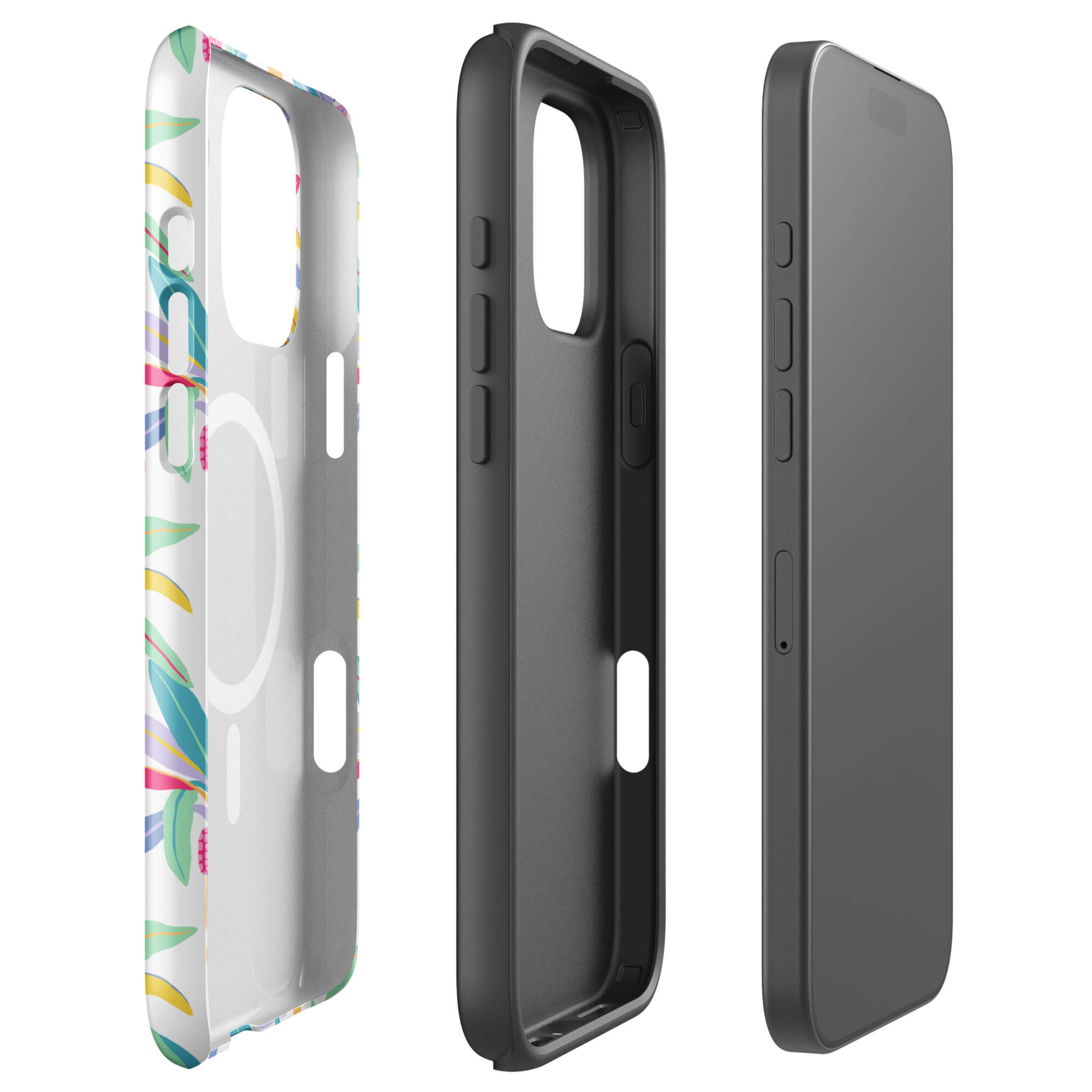 Pastel hand illustrated palm tree iPhone case – durable MagSafe phone case with tropical retro girly design by Lindsey Kay Collective